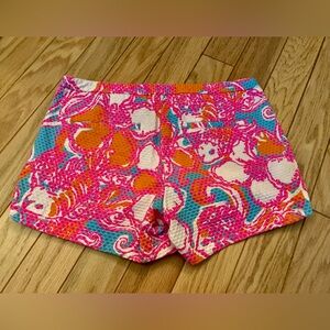 Lilly Pulitzer Adie Shorely Blue Feeling Tanked Shorts 4 Pink Orange Blue